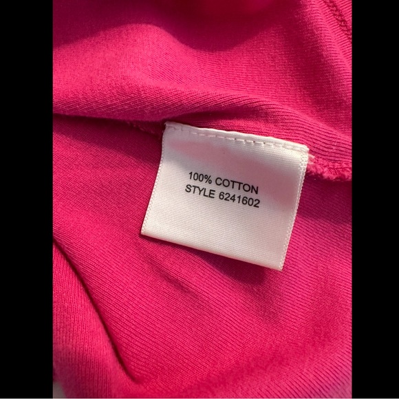 TORY BURCH Embroidered Shirt Top Blouse Pink Orange Brown Bid Front Tee Knit - Picture 8 of 9